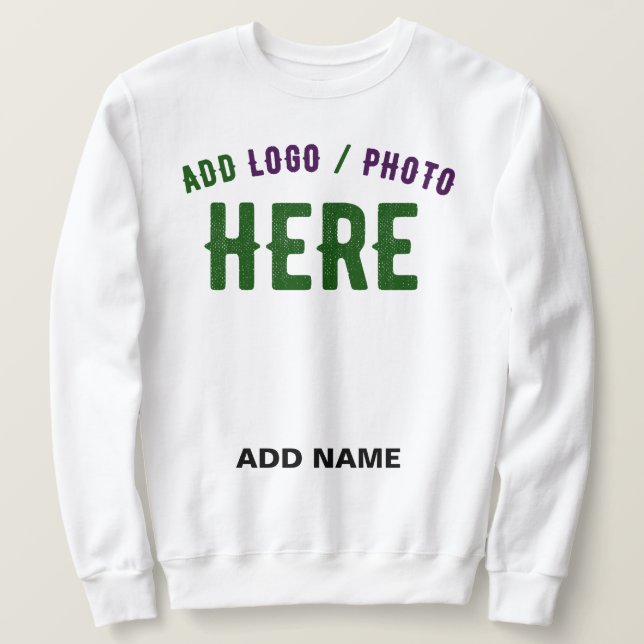 STYLISH MODERN CUSTOMIZABLE WHITE VERIFIED BRANDED SWEATSHIRT (Design Front)