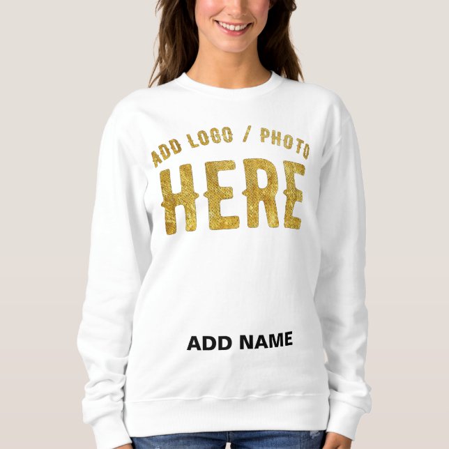 STYLISH MODERN CUSTOMIZABLE WHITE VERIFIED BRANDED SWEATSHIRT (Front)