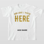 STYLISH MODERN CUSTOMIZABLE WHITE VERIFIED BRANDED T-Shirt<br><div class="desc">THIS IS A DESIGN FITTING FOR EVERYONE.YOU CAN CHANGE, RESIZE OR ADD LOGO, PHOTO, TEXT AND COLOURS THE WAY YOU LIKE.THANK YOU.</div>