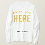 STYLISH MODERN CUSTOMIZABLE WHITE VERIFIED BRANDED T-Shirt<br><div class="desc">THIS IS A DESIGN FITTING FOR EVERYONE.YOU CAN CHANGE, RESIZE OR ADD LOGO, PHOTO, TEXT AND COLOURS THE WAY YOU LIKE.THANK YOU.</div>