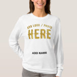 STYLISH MODERN CUSTOMIZABLE WHITE VERIFIED BRANDED T-Shirt<br><div class="desc">THIS IS A DESIGN FITTING FOR EVERYONE.YOU CAN CHANGE, RESIZE OR ADD LOGO, PHOTO, TEXT AND COLOURS THE WAY YOU LIKE.THANK YOU.</div>