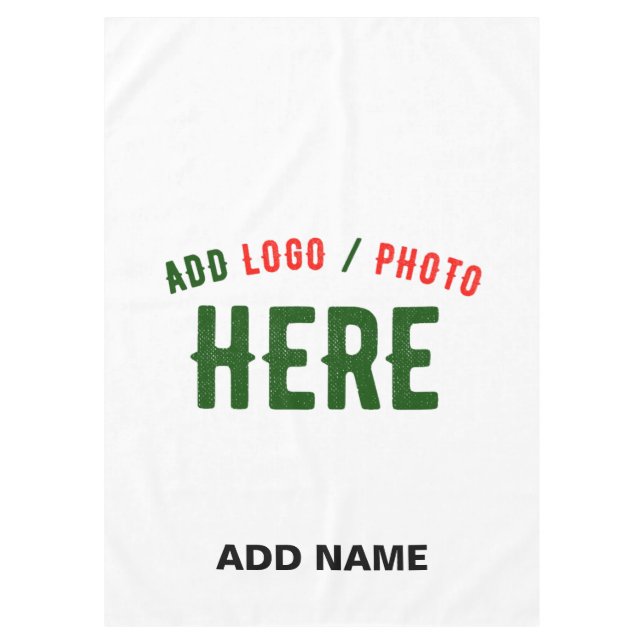 STYLISH MODERN CUSTOMIZABLE WHITE VERIFIED BRANDED TABLECLOTH (Front)