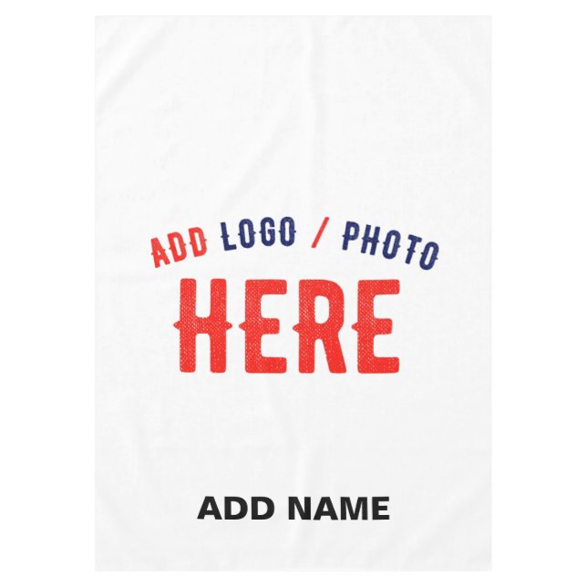 STYLISH MODERN CUSTOMIZABLE WHITE VERIFIED BRANDED TABLECLOTH (Front)