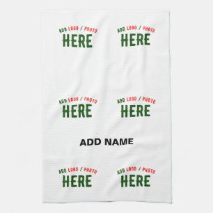 STYLISH MODERN CUSTOMIZABLE WHITE VERIFIED BRANDED TEA TOWEL