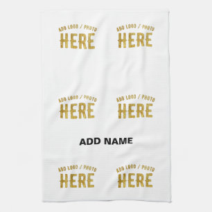 STYLISH MODERN CUSTOMIZABLE WHITE VERIFIED BRANDED TEA TOWEL