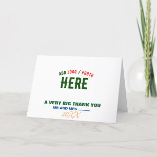 STYLISH MODERN CUSTOMIZABLE WHITE VERIFIED BRANDED THANK YOU CARD