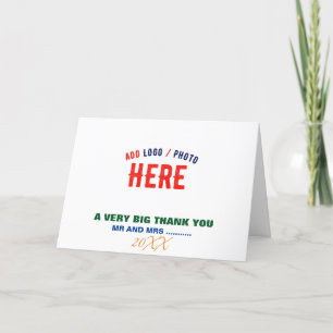 STYLISH MODERN CUSTOMIZABLE WHITE VERIFIED BRANDED THANK YOU CARD