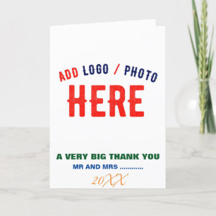 STYLISH MODERN CUSTOMIZABLE WHITE VERIFIED BRANDED THANK YOU CARD