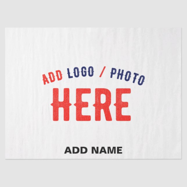 STYLISH MODERN CUSTOMIZABLE WHITE VERIFIED BRANDED TISSUE PAPER (Front)