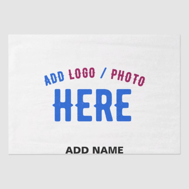 STYLISH MODERN CUSTOMIZABLE WHITE VERIFIED BRANDED TISSUE PAPER (Front)