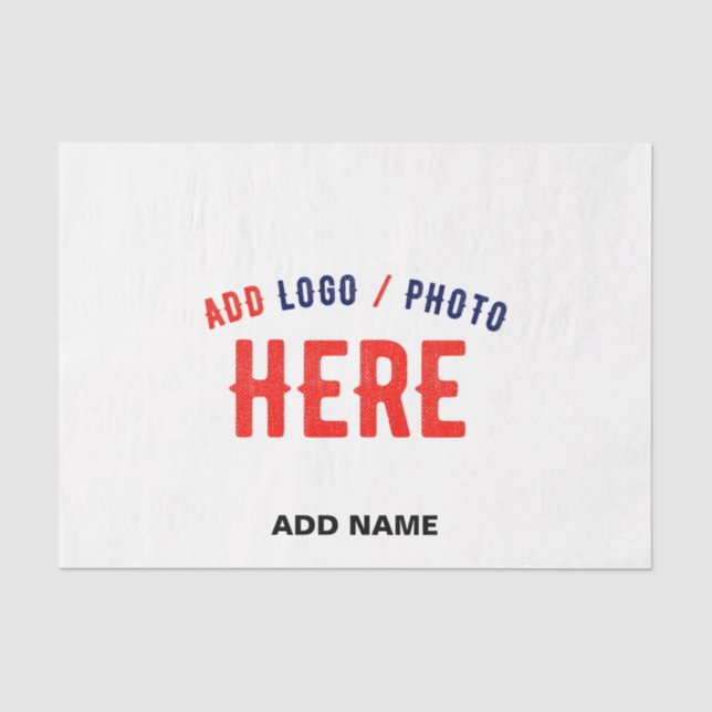 STYLISH MODERN CUSTOMIZABLE WHITE VERIFIED BRANDED TISSUE PAPER (Front)