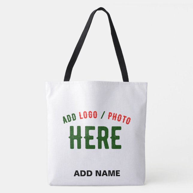 STYLISH MODERN CUSTOMIZABLE WHITE VERIFIED BRANDED TOTE BAG (Front)