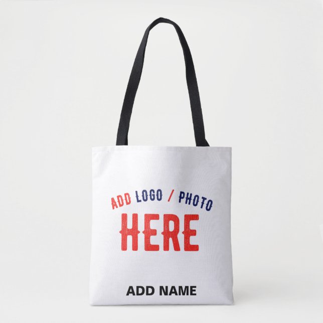 STYLISH MODERN CUSTOMIZABLE WHITE VERIFIED BRANDED TOTE BAG (Front)
