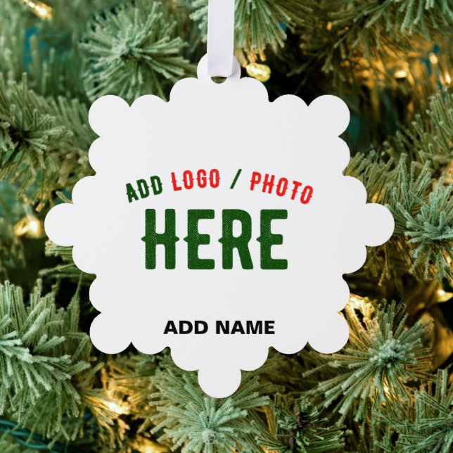 STYLISH MODERN CUSTOMIZABLE WHITE VERIFIED BRANDED TREE DECORATION CARD (Insitu (Tree))