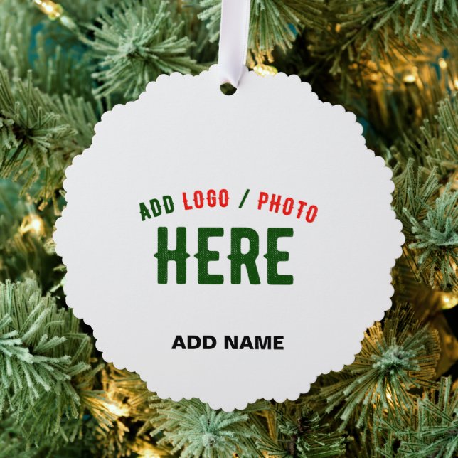 STYLISH MODERN CUSTOMIZABLE WHITE VERIFIED BRANDED TREE DECORATION CARD (Insitu (Tree))