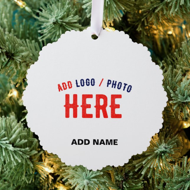STYLISH MODERN CUSTOMIZABLE WHITE VERIFIED BRANDED TREE DECORATION CARD (Insitu (Tree))
