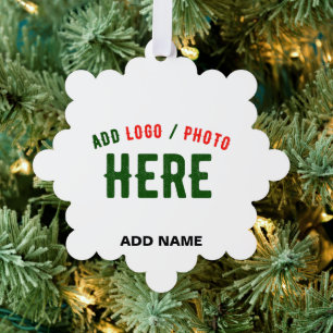 STYLISH MODERN CUSTOMIZABLE WHITE VERIFIED BRANDED TREE DECORATION CARD