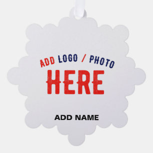 STYLISH MODERN CUSTOMIZABLE WHITE VERIFIED BRANDED TREE DECORATION CARD