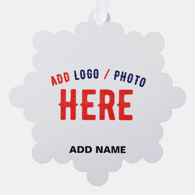 STYLISH MODERN CUSTOMIZABLE WHITE VERIFIED BRANDED TREE DECORATION CARD (Front)