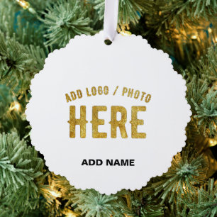 STYLISH MODERN CUSTOMIZABLE WHITE VERIFIED BRANDED TREE DECORATION CARD