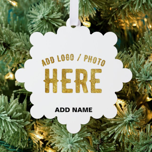 STYLISH MODERN CUSTOMIZABLE WHITE VERIFIED BRANDED TREE DECORATION CARD (Insitu (Tree))