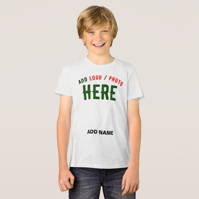 STYLISH MODERN CUSTOMIZABLE WHITE VERIFIED BRANDED Tri-Blend SHIRT (Front Full)