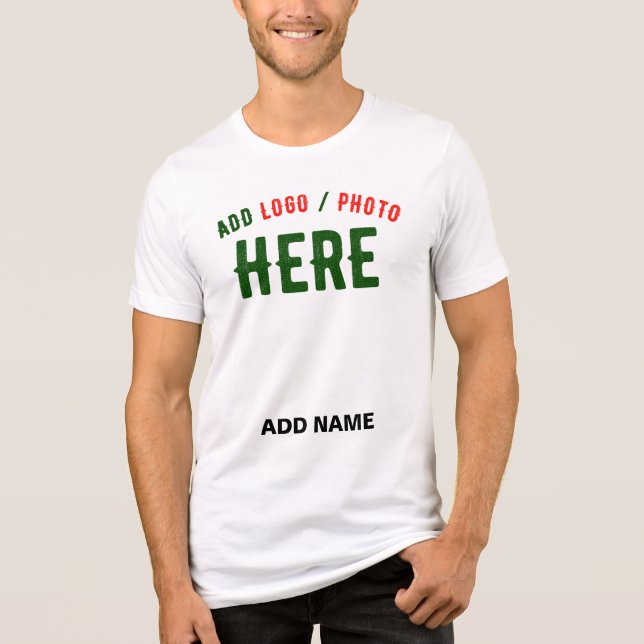 STYLISH MODERN CUSTOMIZABLE WHITE VERIFIED BRANDED Tri-Blend SHIRT (Front)