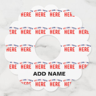 STYLISH MODERN CUSTOMIZABLE WHITE VERIFIED BRANDED WINE GLASS TAG