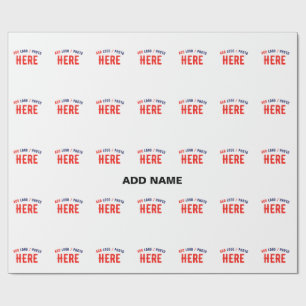 STYLISH MODERN CUSTOMIZABLE WHITE VERIFIED BRANDED WRAPPING PAPER