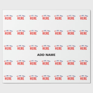 STYLISH MODERN CUSTOMIZABLE WHITE VERIFIED BRANDED WRAPPING PAPER