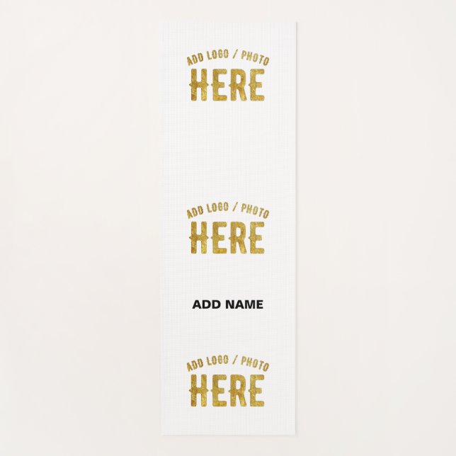 STYLISH MODERN CUSTOMIZABLE WHITE VERIFIED BRANDED YOGA MAT (Front)