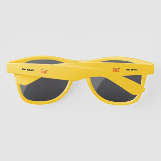 STYLISH MODERN CUSTOMIZABLE YELLOW VERIFIED BRAND SUNGLASSES (Back)