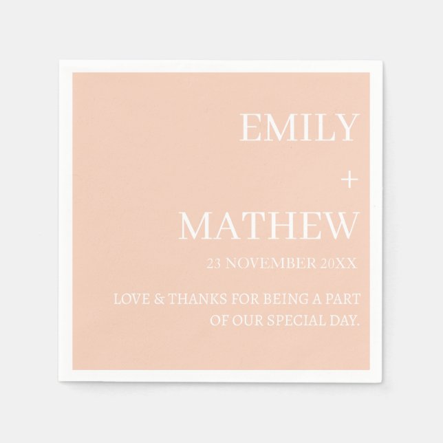 STYLISH MODERN CUSTOMIZED ELEGANT CLASSIC WEDDING  NAPKIN (Front)