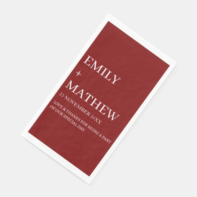 STYLISH MODERN CUSTOMIZED ELEGANT CLASSIC WEDDING  NAPKIN (Corner)