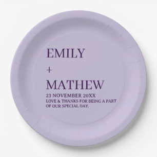 STYLISH MODERN CUSTOMIZED ELEGANT CLASSIC WEDDING  PAPER PLATE