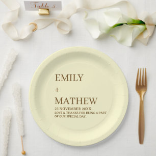 STYLISH MODERN CUSTOMIZED ELEGANT CLASSIC WEDDING  PAPER PLATE