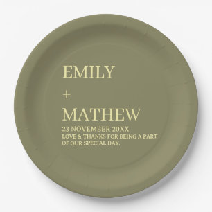 STYLISH MODERN CUSTOMIZED ELEGANT CLASSIC WEDDING  PAPER PLATE