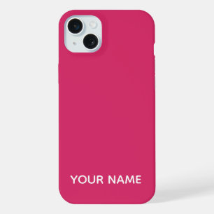 STYLISH MODERN CUSTOMIZED NAME HOT PINK COLOUR iPhone 15 PLUS CASE