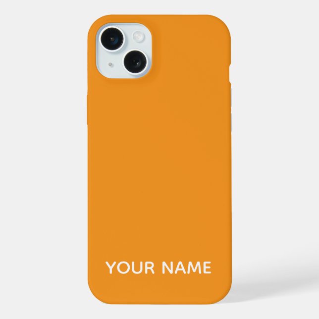 STYLISH MODERN CUSTOMIZED NAME ORANGE COLOUR  iPhone CASE (Back)