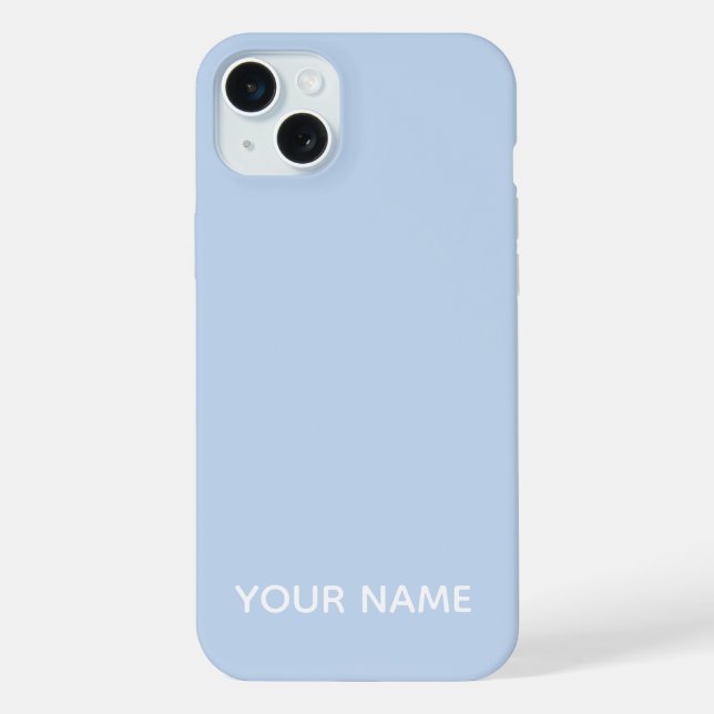 STYLISH MODERN CUSTOMIZED NAME PALE BLUE COLOUR  iPhone CASE (Back)