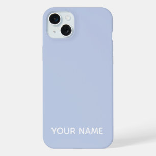 STYLISH MODERN CUSTOMIZED NAME PALE BLUE COLOUR iPhone 15 PLUS CASE