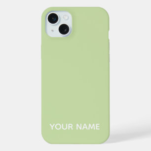 STYLISH MODERN CUSTOMIZED NAME SAGE COLOUR iPhone 15 PLUS CASE