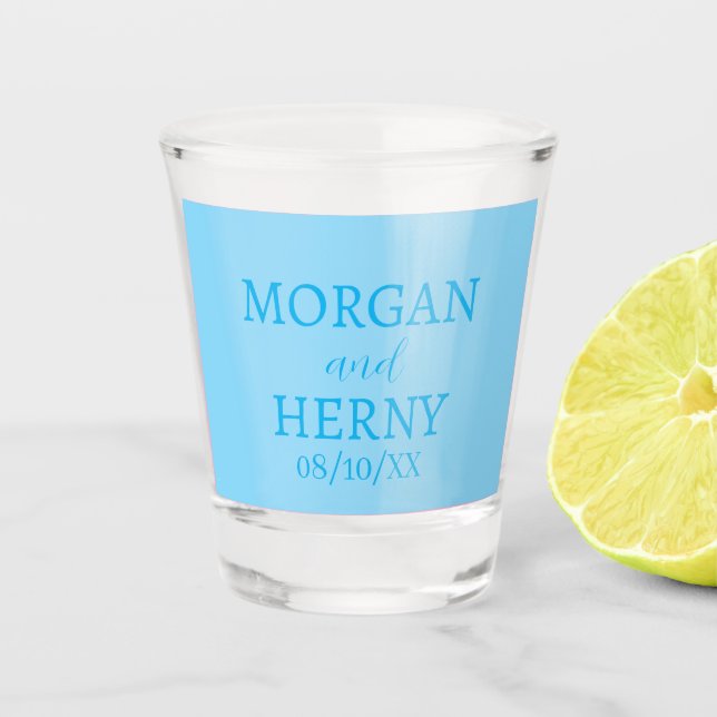  STYLISH MODERN CUSTOMIZED NAME WEDDING  SHOT GLASS (Front)