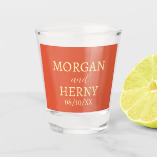 STYLISH MODERN CUSTOMIZED NAME WEDDING SHOT GLASS