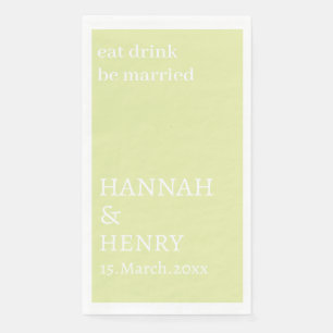 STYLISH MODERN CUSTOMIZED SCRIPT CREAM WEDDING  NAPKIN