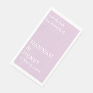 STYLISH MODERN CUSTOMIZED SCRIPT LAVENDER WEDDING  NAPKIN