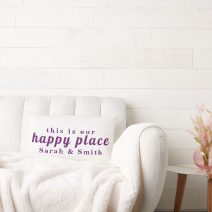 STYLISH MODERN CUSTOMIZED WEDDING COUPLE NAME LUMBAR CUSHION
