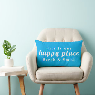 STYLISH MODERN CUSTOMIZED WEDDING COUPLE NAME LUMBAR CUSHION