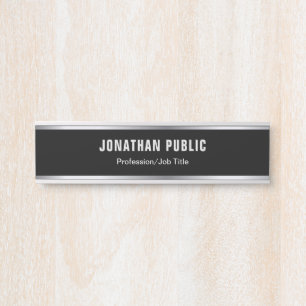 Stylish Modern Design Black And Silver Glamour Door Sign