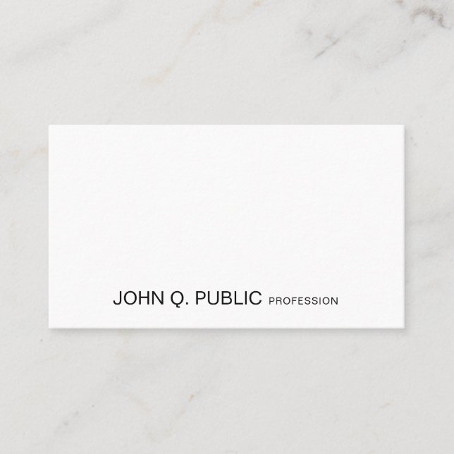 Stylish Modern Design Elegant Sleek Plain Chic Business Card (Front)